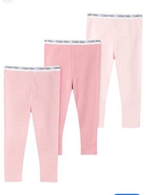 Calvin Klein Baby-Girls 3-Pack Cotton Pants 3/6 months